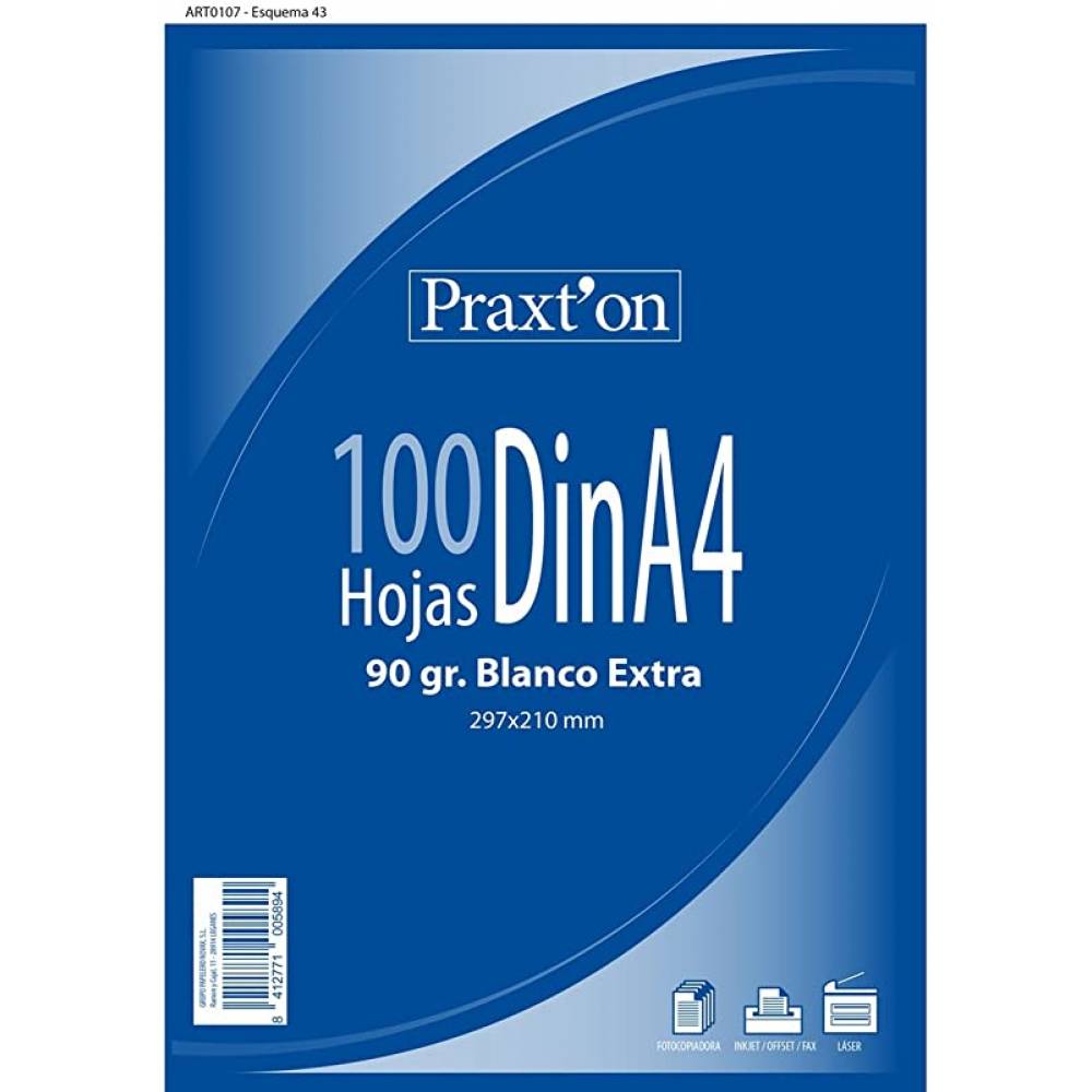 PAPEL A-4 90 gr 100 H LISO PRAXTON