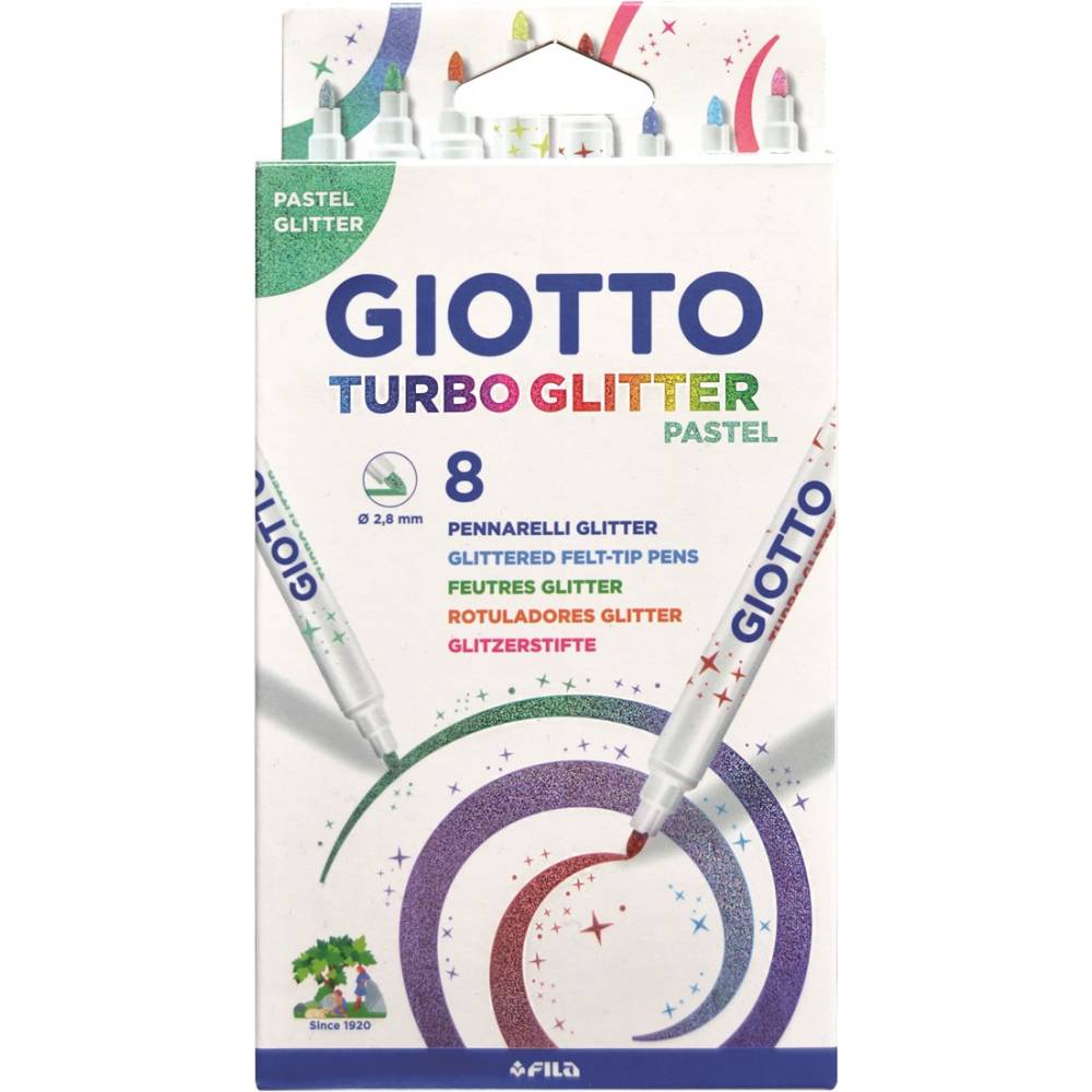 ROTULADOR GIOTTO TURBO GLITTER PASTEL 8UD