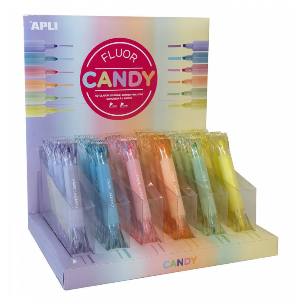 ROTULADOR FLUORESCENTE APLI CANDY DOBLE PUNTA