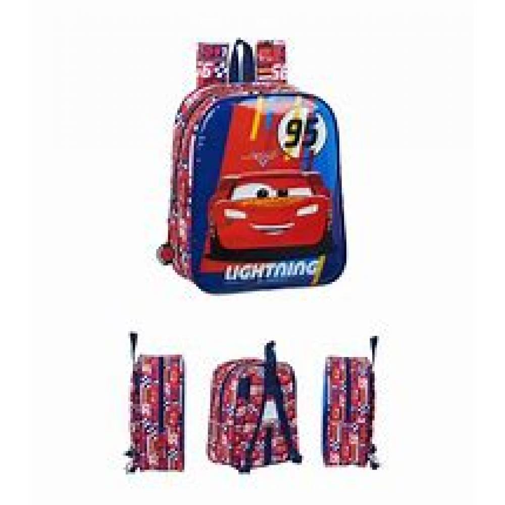 MOCHILA SAFTA 27X22 CARS RACING BLOCK