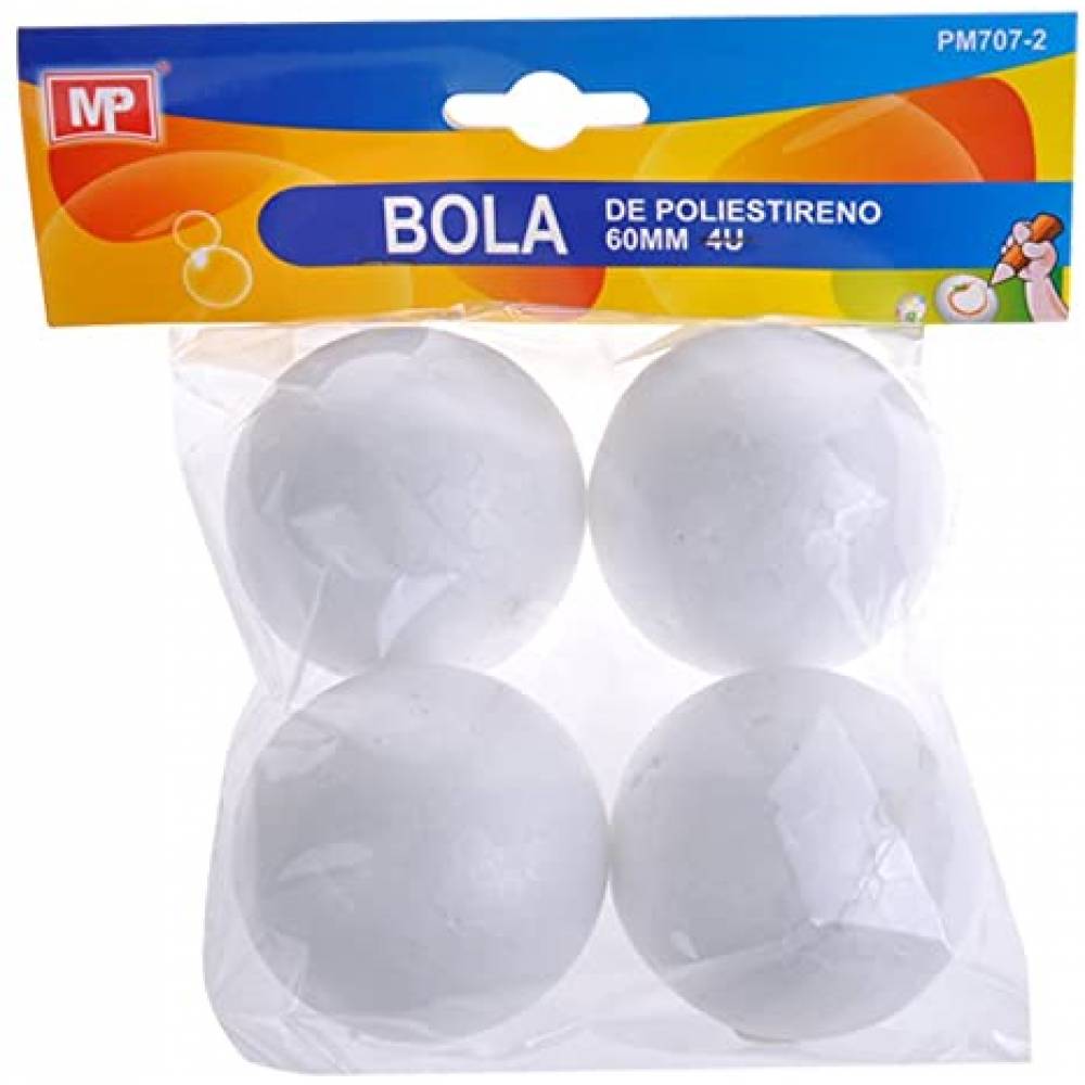 BOLA POREX 6 CM 4 UNIDADES