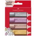 ROTULADOR FABER FLUOR. TEXTLINER METALICOS ESTUCHE 4 UNI