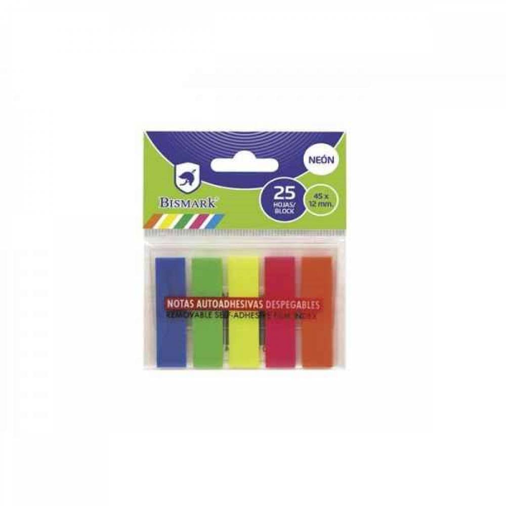 MARCAPAGINAS 45X12 PLASTICO FLUOR 5 COL. BISMARK