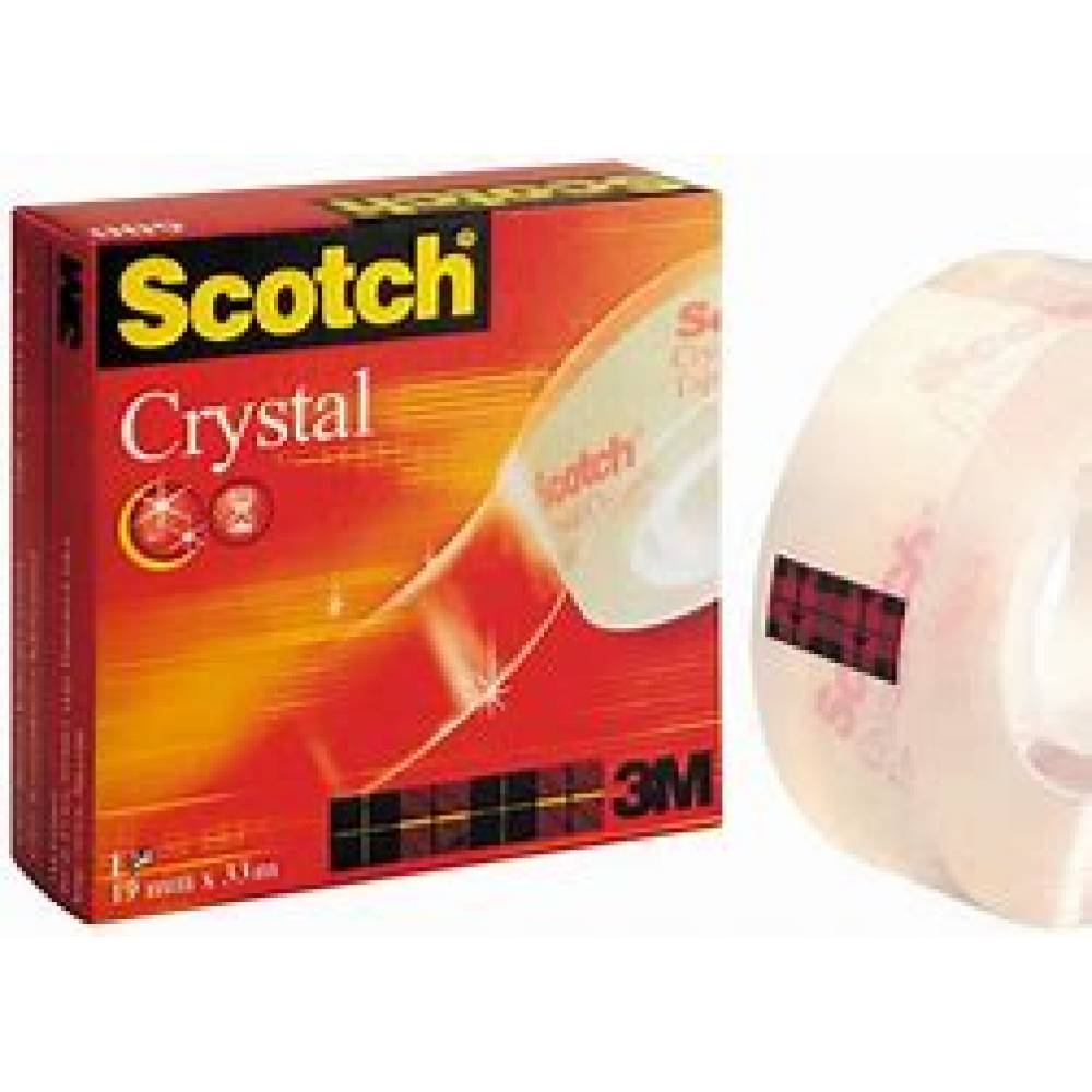 CINTA ADHESIVA 12X33 SCOTCH CRYSTAL ALTA TRANSPARE