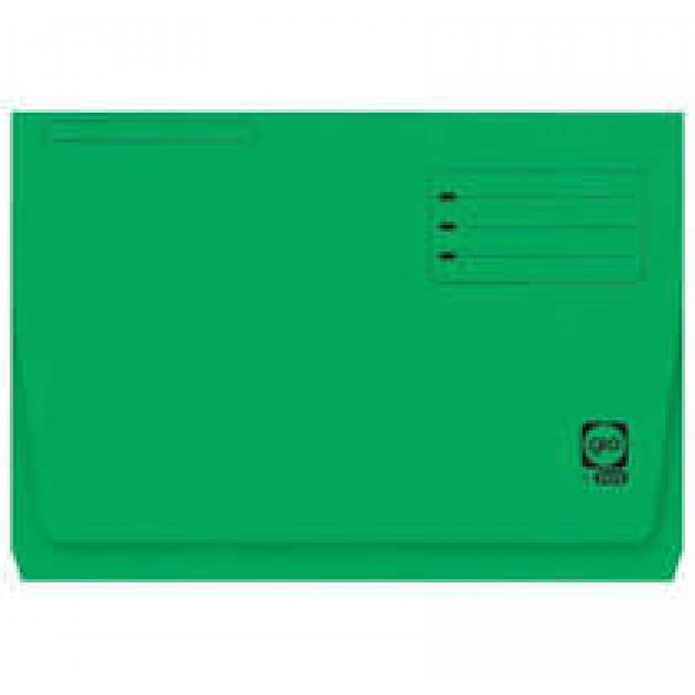 SUBCARPETA CON BOLSA Y SOLAPA FOLIO 320G VERDE