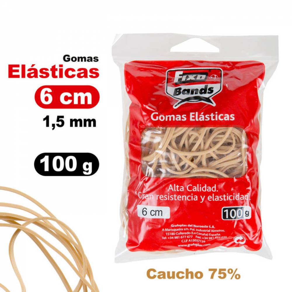 BOLSA 100G GOMA ELASTICA 1,5MM X 6CM FIXO