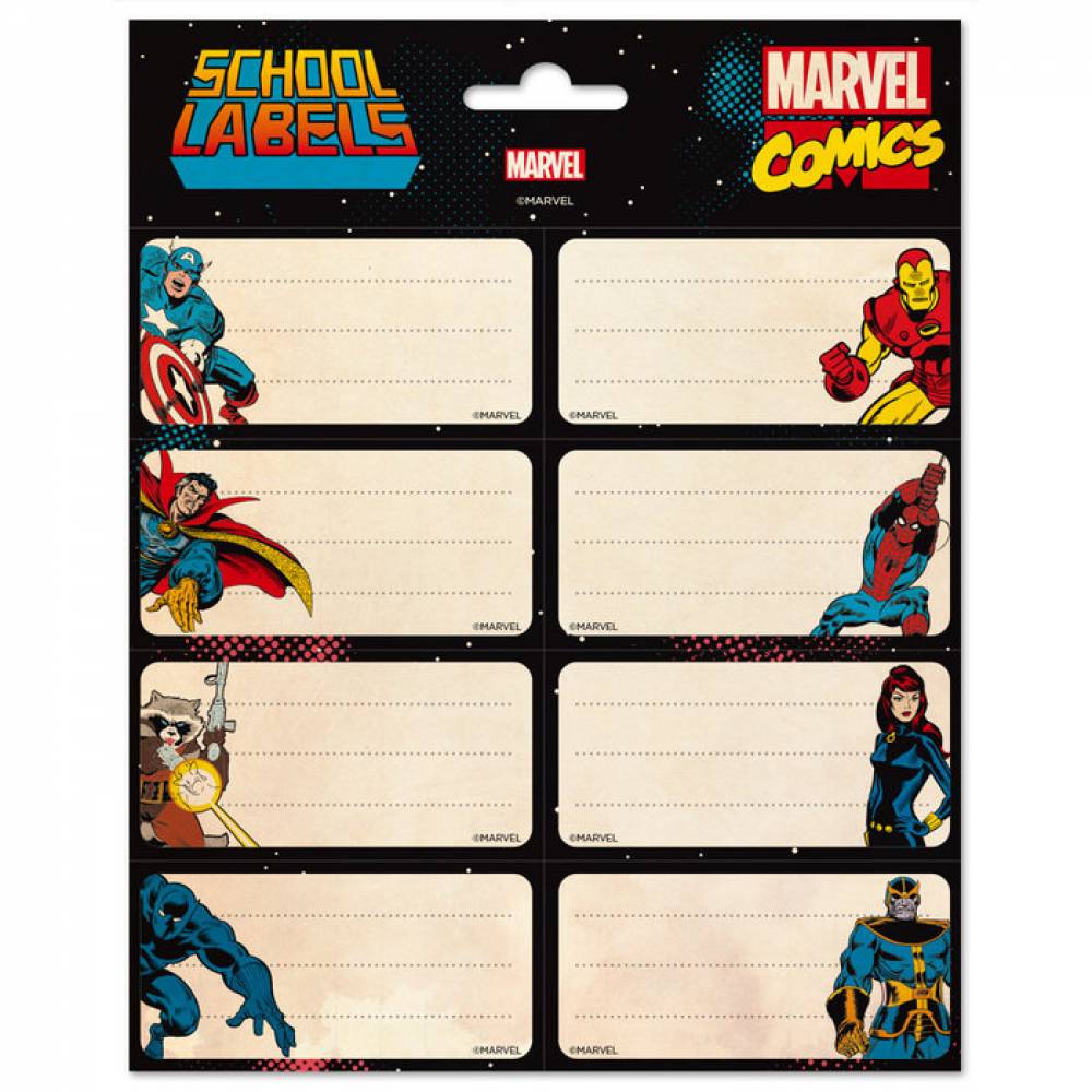 ETIQUETAS ESCOLARES MARVEL COMICS AVENGERS