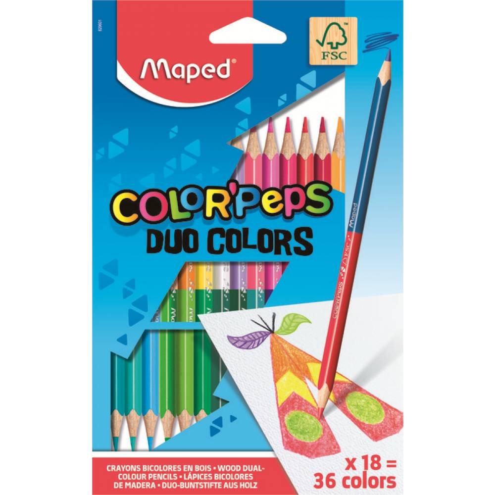 LAPIZ BICOLOR COLOR'PEPSX18 ESTUCHE CART