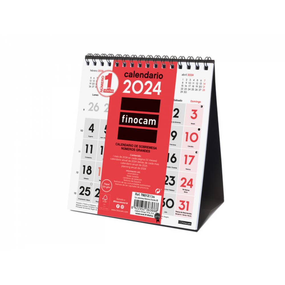 CALENDARIO 2024 SOBREMESA NUMEROS GRANDES XS