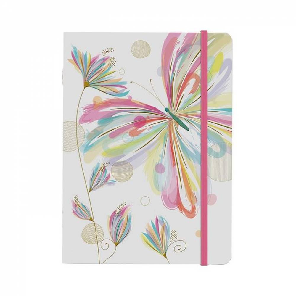 CUADERNO A5 CON GOMA MARIPOSA TURNOWSKY 64 HOJAS LISAS