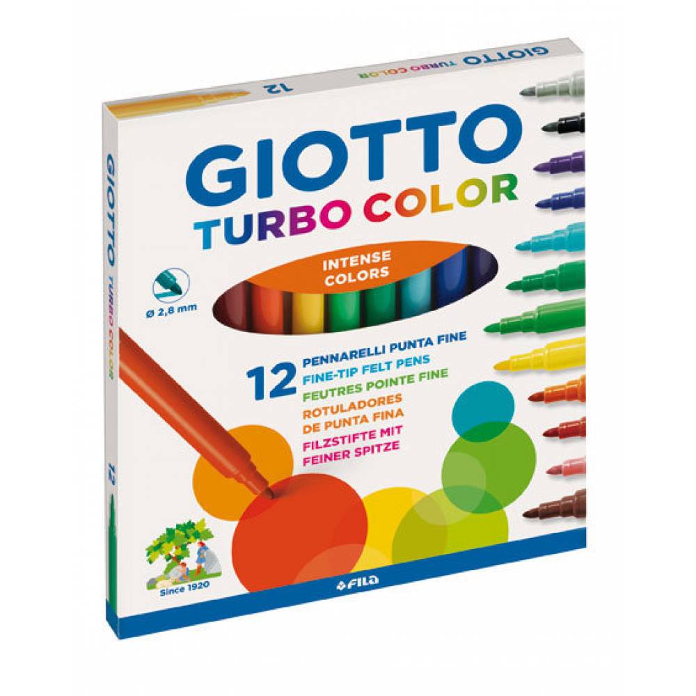 ROTULADOR GIOTTO TURBO COLOR FINO 12 COLORES SURTIDOS