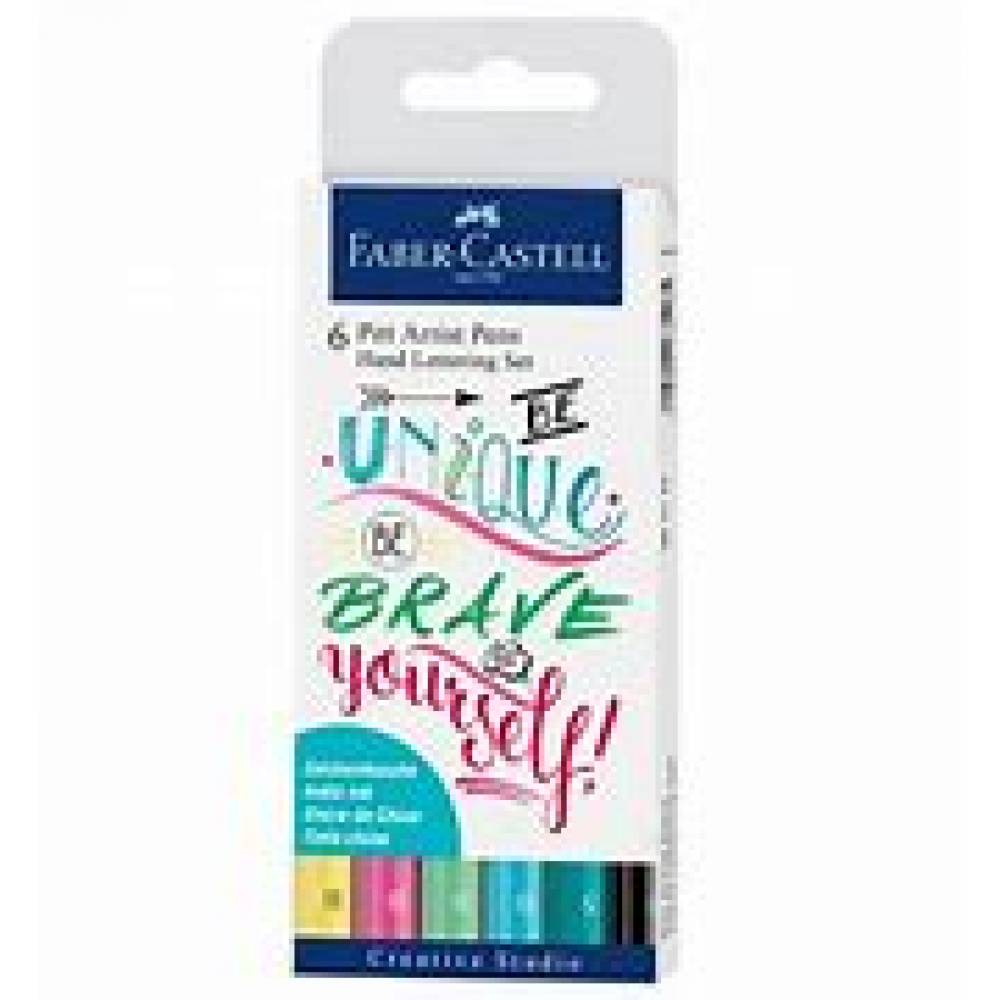 ROTULADOR PINCEL FABER CASTELL PITT 6 UNIDADES