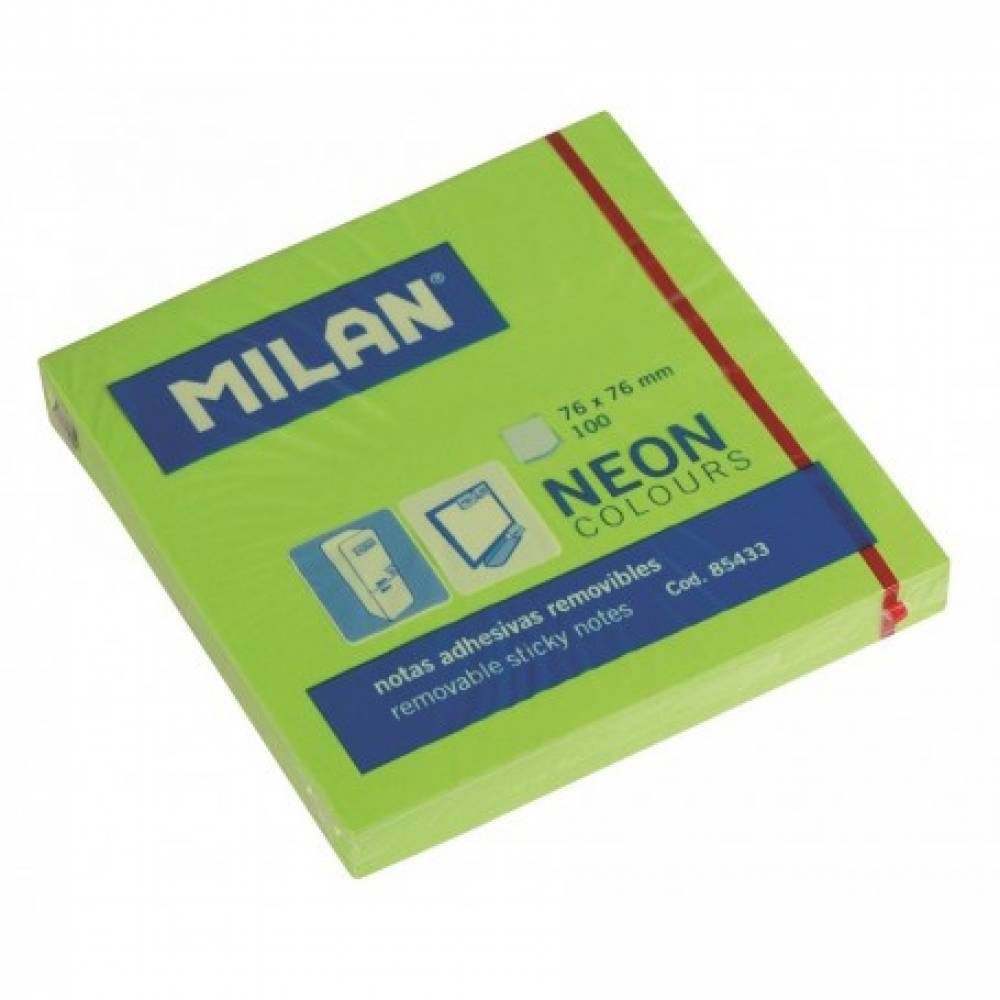 NOTAS ADHESIVAS 76X76 MILAN NEON VERDE