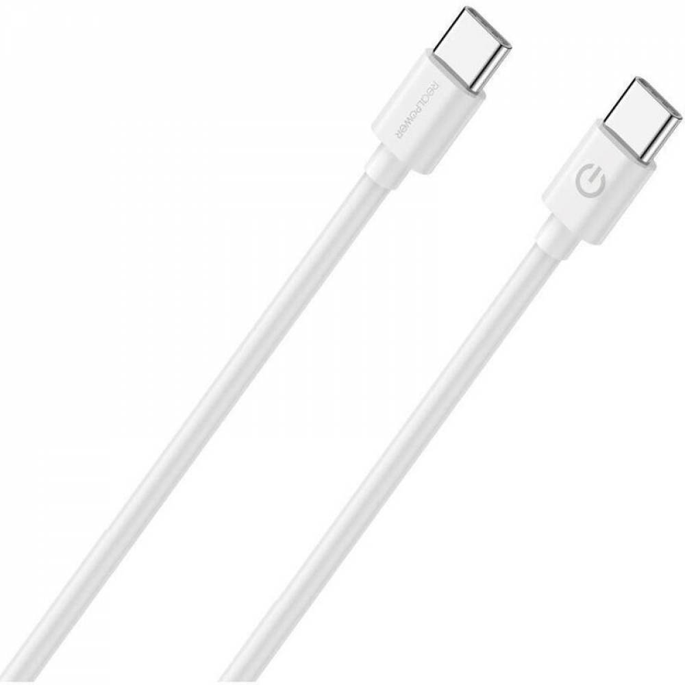 CABLE DE CARGA/DATOS REALPOWER USB-C A USB-C 1M BLANCO