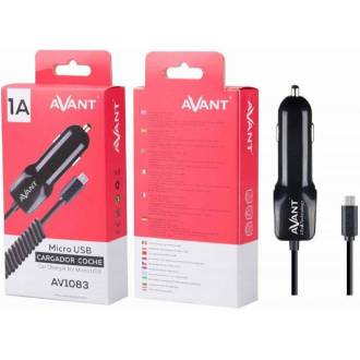 CARGADOR AVNAT COCHE CON CABLE MICRO USB ESPIRAL